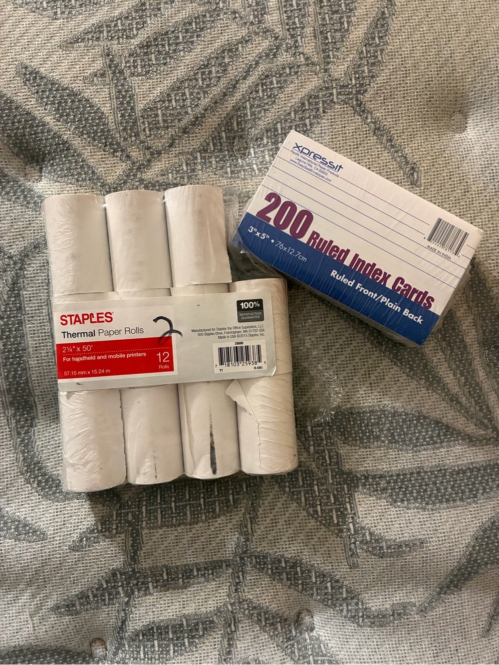 STAPLES Thermal Paper Rolls & Index Cards - White